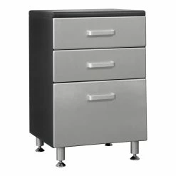 Wholesale ๐ Tuff Stor 23.5" 3-drawer Contemporary Wood Garage Base Cabinet In Black/Silver ๐งจ