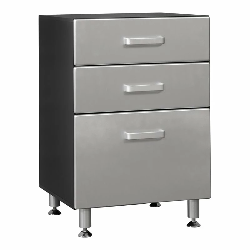 Best Pirce ⌛ Tuff Stor 23.5" 3-drawer Contemporary Wood Garage Base Cabinet In Silver/Black ❤️ 1 Best Pirce ⌛ Tuff Stor 23.5" 3-drawer Contemporary Wood Garage Base Cabinet In Silver/Black ❤️