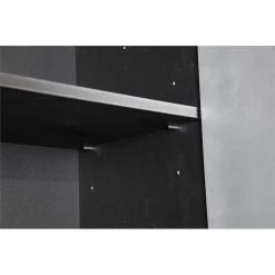 Flash Sale 🎉 Tuff Stor 2-door Contemporary Wood Overhead Cabinet In Silver/Black 😍 -Guest Chairs Sales 2442422 3 L