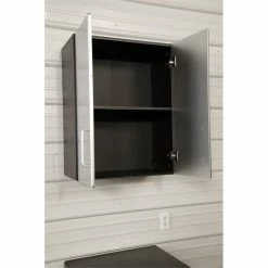 Flash Sale 🎉 Tuff Stor 2-door Contemporary Wood Overhead Cabinet In Silver/Black 😍 -Guest Chairs Sales 2442422 5 L