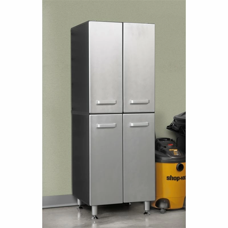 Outlet ๐ Tuff Stor 23.5" 4-door Contemporary Wood Garage Storage Cabinet In Silver/Black ๐ 2 Outlet ๐ Tuff Stor 23.5" 4-door Contemporary Wood Garage Storage Cabinet In Silver/Black ๐ - Image 2