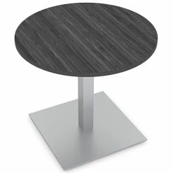 Deals 😉 Skutchi Designs Inc 3 Person Round Conference Table Square Brushed Aluminum Base 34" Asian Night ✨