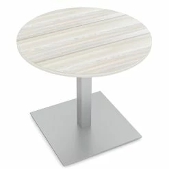 Budget 🌟 Skutchi Designs Inc 3 Person Round Conference Table Square Brushed Aluminum Base 34" Sea Salt 👍