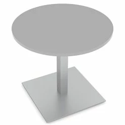 Flash Sale 👍 Skutchi Designs Inc 3 Person Round Conference Table Square Brushed Aluminum Base 34" Light Gray 🥰