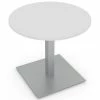 Best Sale 😍 Skutchi Designs Inc 3 Person Round Conference Table Square Brushed Aluminum Base 34" White 💯