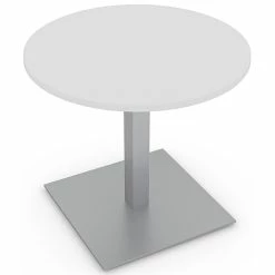 Best Sale ๐ Skutchi Designs Inc 3 Person Round Conference Table Square Brushed Aluminum Base 34" White ๐ฏ