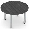 Budget ⭐ Skutchi Designs Inc 3 Person Round Conference Table Metal Post Legs 34" Engineered Wood Asian Night 🔔