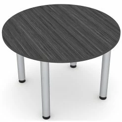Budget ⭐ Skutchi Designs Inc 3 Person Round Conference Table Metal Post Legs 34" Engineered Wood Asian Night 🔔