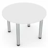 Wholesale 👏 Skutchi Designs Inc 3 Person Round Conference Table Metal Post Legs 34" Engineered Wood White 🔔