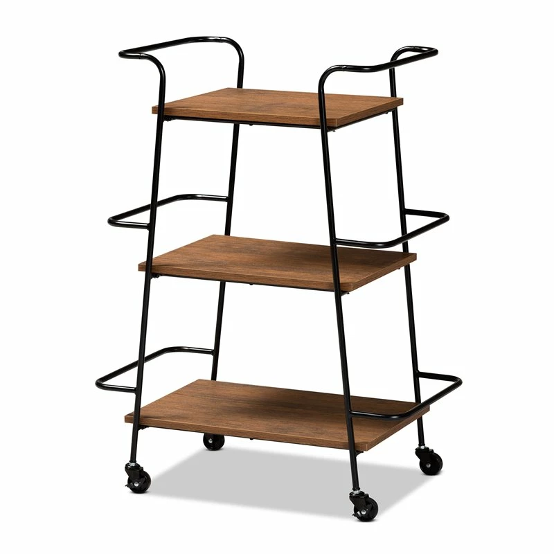 Discount ๐ Baxton Studio Bernard Rustic Black Metal And Walnut Finished Wood Wine Bar Cart โ 1 Discount ๐ Baxton Studio Bernard Rustic Black Metal And Walnut Finished Wood Wine Bar Cart โ