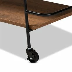 Discount ๐ Baxton Studio Bernard Rustic Black Metal And Walnut Finished Wood Wine Bar Cart โ 13 Discount ๐ Baxton Studio Bernard Rustic Black Metal And Walnut Finished Wood Wine Bar Cart โ -Guest Chairs Sales 2451583 5 L