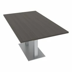 Outlet ⌛ Skutchi Designs Inc 6 Person Conference Table 6' Rectangle Laminate Top Square Metal Base Black Oak ✨