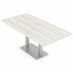 Best deal โ Skutchi Designs Inc 6 Person Conference Table 6' Rectangle Laminate Top Square Metal Base Sea Salt ๐