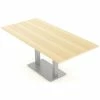 Budget 🤩 Skutchi Designs Inc 6 Person Conference Table 6' Rectangle Laminate Top Square Metal Base Maple 👏