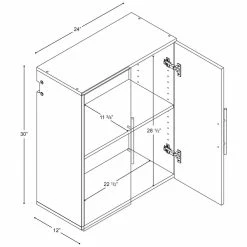 Outlet 😍 Pemberly Row Transitional 24" Upper Wooden Garage Storage Cabinet In Black 👏 -Guest Chairs Sales 2452071 19 L