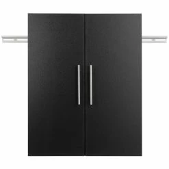 Outlet ๐ Pemberly Row Transitional 24" Upper Wooden Garage Storage Cabinet In Black ๐