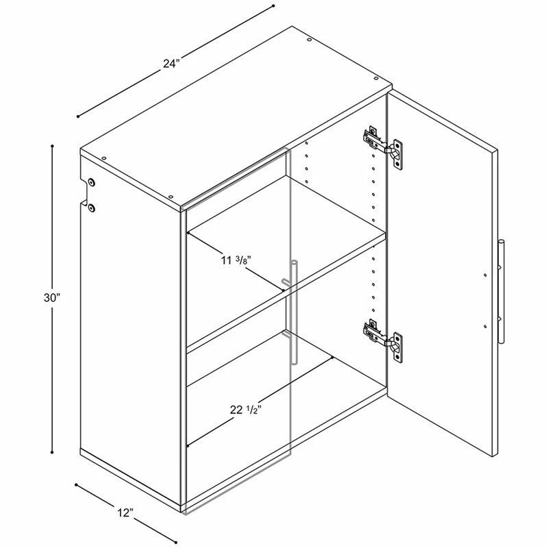 Buy ๐ Pemberly Row Contemporary 24" Wall Mounted Garage Cabinet In White ๐ 7 Buy ๐ Pemberly Row Contemporary 24" Wall Mounted Garage Cabinet In White ๐ - Image 7