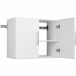 Best deal 🎉 Pemberly Row Contemporary 30" Wall Mounted Garage Cabinet In White 💯 -Guest Chairs Sales 2452075 3 L