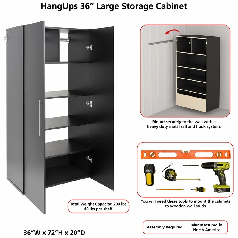 New ๐ Pemberly Row Transitional 36" Large Wooden Garage Storage Cabinet In Black ๐ฏ 12 New ๐ Pemberly Row Transitional 36" Large Wooden Garage Storage Cabinet In Black ๐ฏ - Image 12