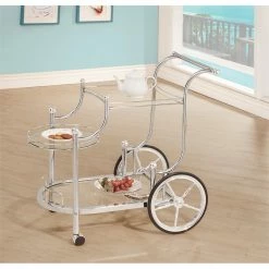 Best reviews of 👏 Benzara Elegant Metal Frame Serving Cart In Silver ❤️