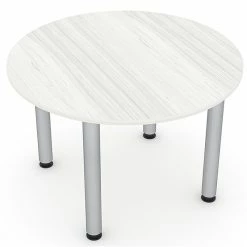 Wholesale 👏 Skutchi Designs Inc 4 Person Round Conference Table Post Legs Harmony Series 46" White Cypress 👍