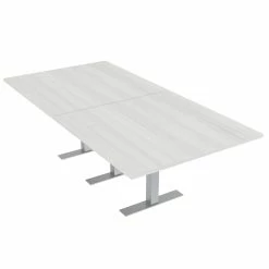 Deals 🎉 Skutchi Designs Inc Large 8' Rectangular Conference Table 8 Person Metal T Bases White Cypress 🤩