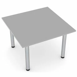 Promo 😍 Skutchi Designs Inc 4 Person Square Conference Table W/Post Legs Harmony Series 46" Light Gray 😀