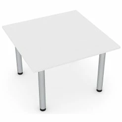 Outlet 😍 Skutchi Designs Inc 4 Person Square Conference Table W/Post Legs Harmony Series 46" White ✨