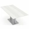 Brand new 🛒 Skutchi Designs Inc Rectangle 4 Person Conference Table Laminate Top Square Base 36X60 White Cypress 😍