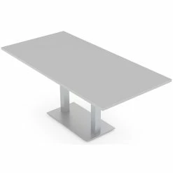 Coupon 👍 Skutchi Designs Inc Rectangle 4 Person Conference Table Laminate Top Square Base 36X60 Light Gray 👍