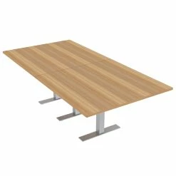 New 🔥 Skutchi Designs Inc Large 8' Rectangular Conference Table 8 Person Metal T Bases Driftwood ❤️