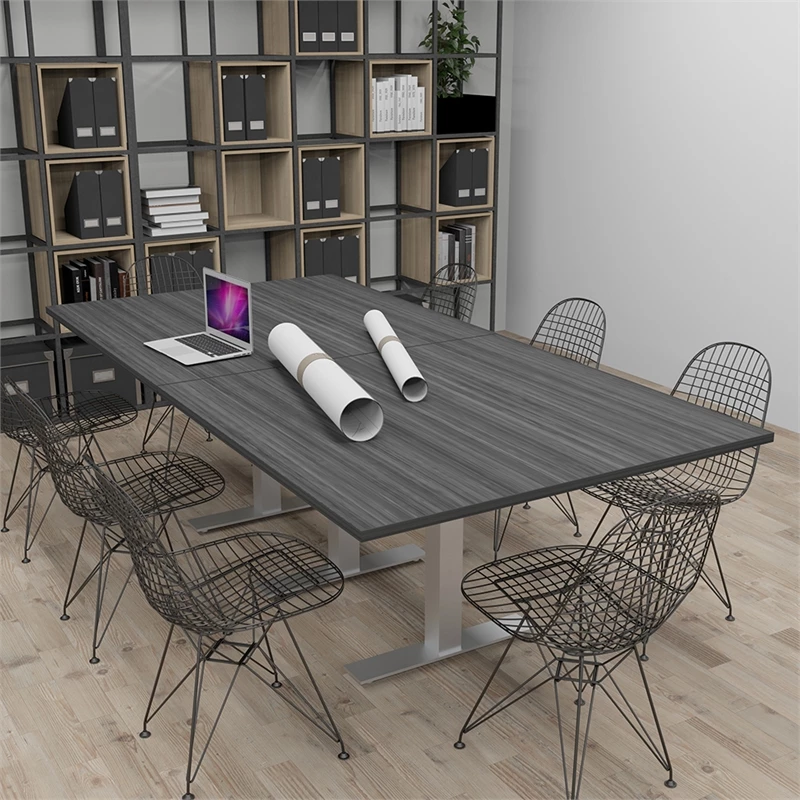 Buy ๐ Skutchi Designs Inc Large 8' Rectangular Conference Table 8 Person Metal T Bases Light Gray ๐ 4 Buy ๐ Skutchi Designs Inc Large 8' Rectangular Conference Table 8 Person Metal T Bases Light Gray ๐ - Image 4