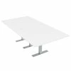 Best Pirce ⌛ Skutchi Designs Inc Large 8' Rectangular Conference Table 8 Person Metal T Bases White 🧨