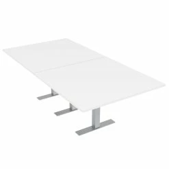 Best Pirce ⌛ Skutchi Designs Inc Large 8' Rectangular Conference Table 8 Person Metal T Bases White 🧨