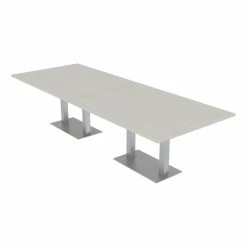 Coupon 👏 Skutchi Designs Inc 10 Person Rectangular 4X10 Conference Table Metal Double Post Base Sea Salt 🔔
