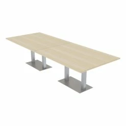 New 🥰 Skutchi Designs Inc 10 Person Rectangular 4X10 Conference Table Metal Double Post Base Maple 🛒