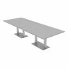 Best Sale 😉 Skutchi Designs Inc 10 Person Rectangular 4X10 Conference Table Metal Double Post Base Light Gray 😍