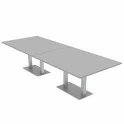 Best Sale 😉 Skutchi Designs Inc 10 Person Rectangular 4X10 Conference Table Metal Double Post Base Light Gray 😍 -Guest Chairs Sales 2458392 6 L