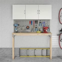 Promo ✨ Pemberly Row Engineered Wood Transitional 54" Wall Cabinet In White 😍 -Guest Chairs Sales 2468805 8 L