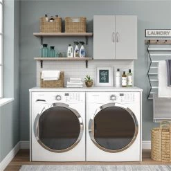 Discount ⭐ Pemberly Row Transitional 24" Wall Cabinet In Dove Gray 😉 -Guest Chairs Sales 2468810 1 L