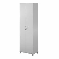 Cheap 💯 Pemberly Row Transitional 24" Utility Storage Cabinet In Dove Gray ⭐