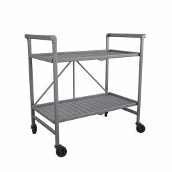 Budget π€© COSCO Outdoor Living Outdoor And Indoor Folding Serving Cart With Wheels In Gray β€οΈ