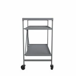 Budget 🤩 COSCO Outdoor Living Outdoor And Indoor Folding Serving Cart With Wheels In Gray ❤️ -Guest Chairs Sales 2470975 12 L
