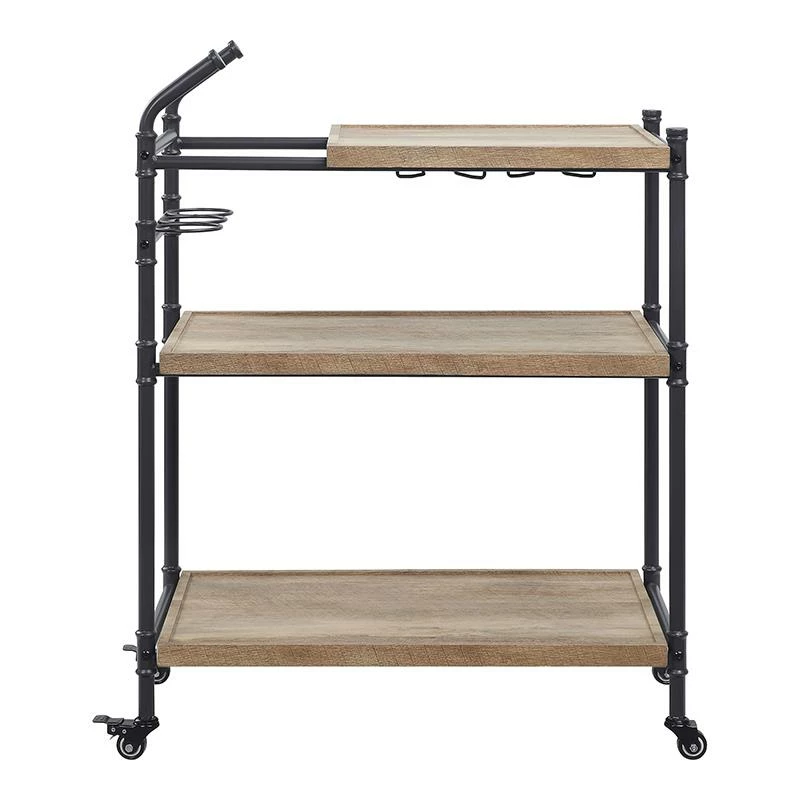 Best deal π ACME Furniture ACME Brantley Serving Cart In Oak And Sandy Black βοΈ 2 Best deal π ACME Furniture ACME Brantley Serving Cart In Oak And Sandy Black βοΈ - Image 2