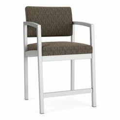 Outlet β¨ Lesro Lenox Steel Modern Fabric Hip Chair In Silver/Adler Peppercorn π―