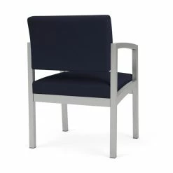 New 😉 Lesro Lenox Steel Modern Fabric Guest Chair In Silver/Open House Navy 🤩 -Guest Chairs Sales 2473243 2 L