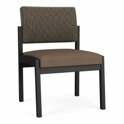 Best Pirce ๐ Lesro Lenox Steel Armless Guest Chair In Black/Adler Peppercorn/Castillo Quarry ๐
