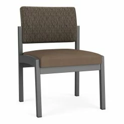 Best Pirce โจ Lesro Lenox Steel Armless Guest Chair -Charcoal/Adler Peppercorn/Castillo Quarry ๐