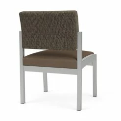 Best Pirce ✔️ Lesro Lenox Steel Armless Guest Chair In Silver/Adler Peppercorn/Castillo Quarry 🌟 -Guest Chairs Sales 2473343 2 L