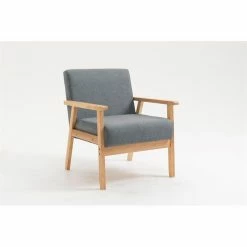 Best Pirce π― Lilola Home Bahamas Gray Light Oak Wood Linen Fabric Chair π